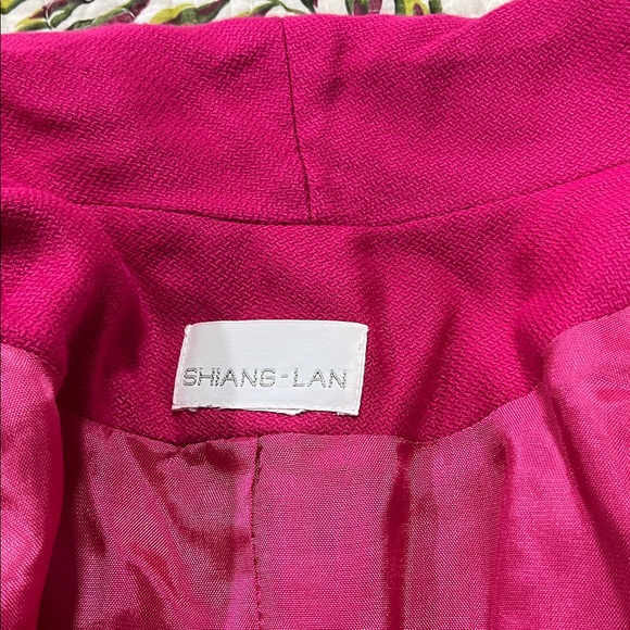 Women's Hot Pink Blazer with Blue Scarf - Picture 2 of 2